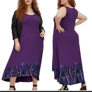 Torrid size 1 purple Disney Ursula maxi dress nwt